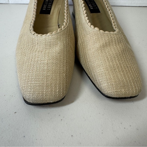 Vintage Stuart Weitzman Textured Cream Tan Old Money Women's Shoes Size 9 1/2 - Picture 2 of 16